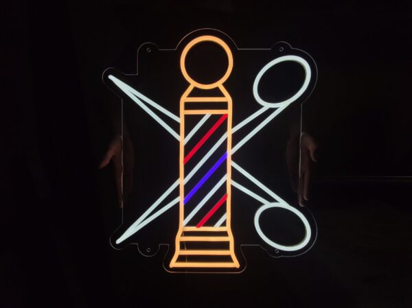 Neon Barber Pole Sign for Salons