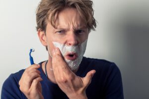 shaving, razor, man